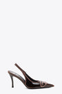 Décolleté slingback in vernice marrone - D Venus SB 