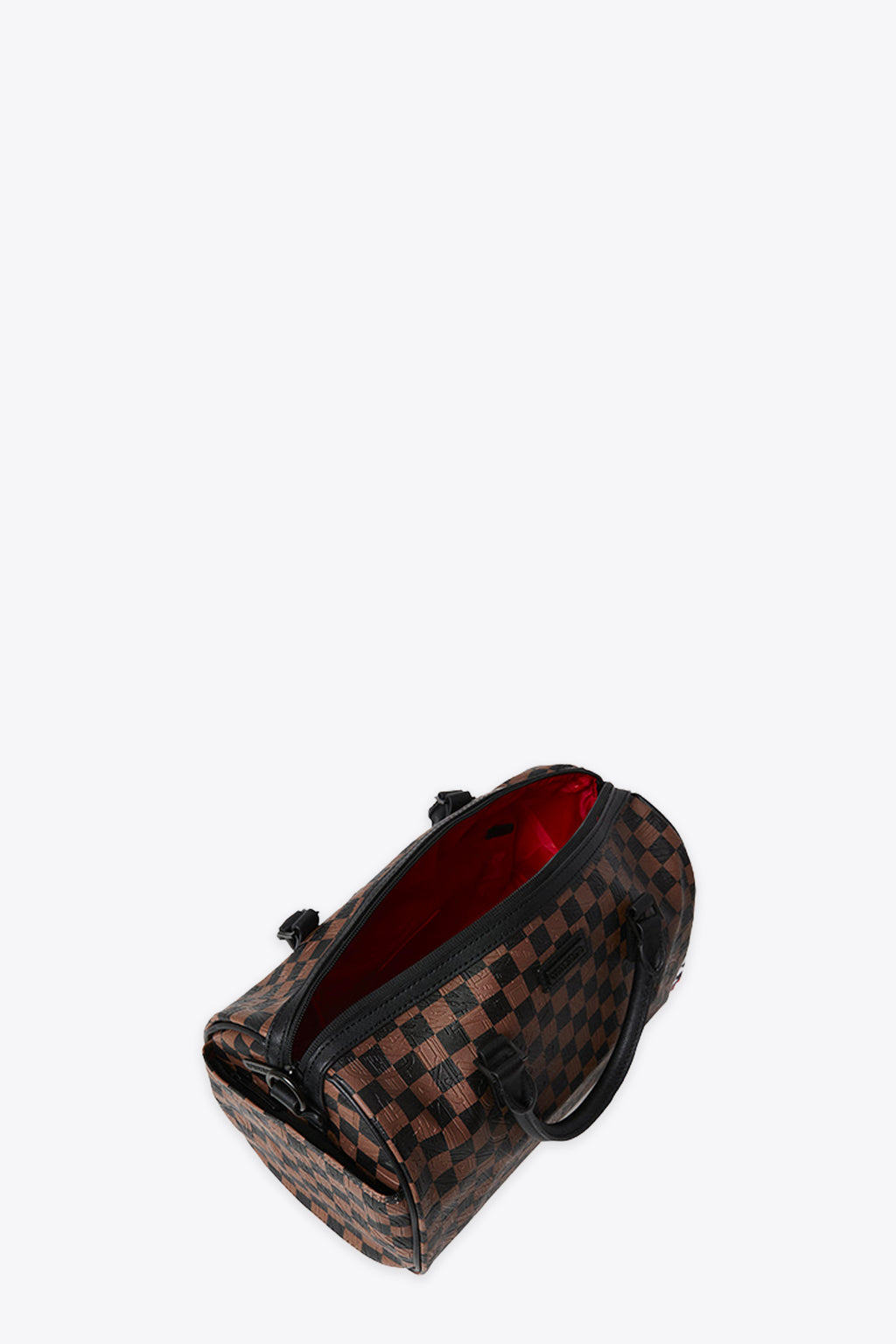 alt-image__Bauletto-in-pvc-a-scacchi-marrone-e-nero-con-bocca-shark---Check-2-Emboss-Mini-Duffle