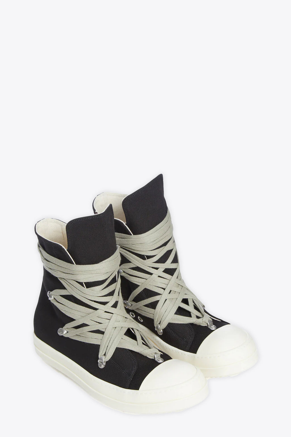 alt-image__Sneaker-nera-alta-in-canvas-con-lacci-ad-incrocio---Megalace-Sneaks