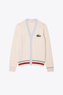 Off white cable knit cardigan with logo 