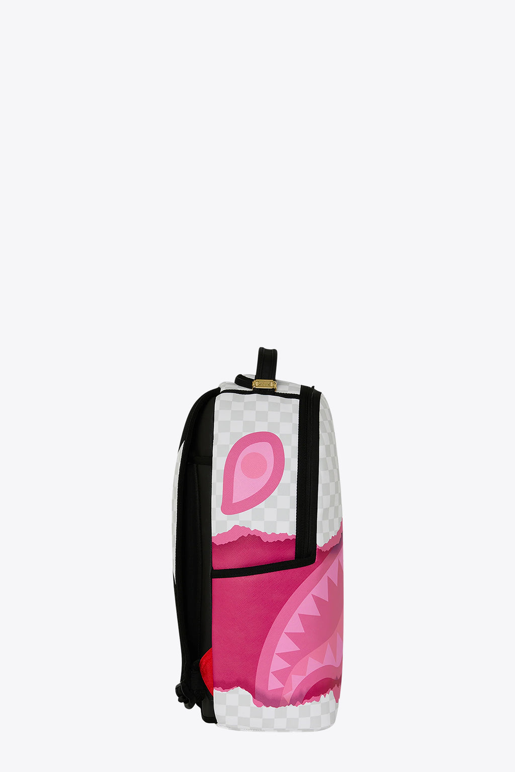 alt-image__White-and-grey-check-pvc-backpack-with-pink-torn-detail----3D-Check-Backpack