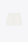 Short in cotone a nido d'ape panna con elastico in vita 