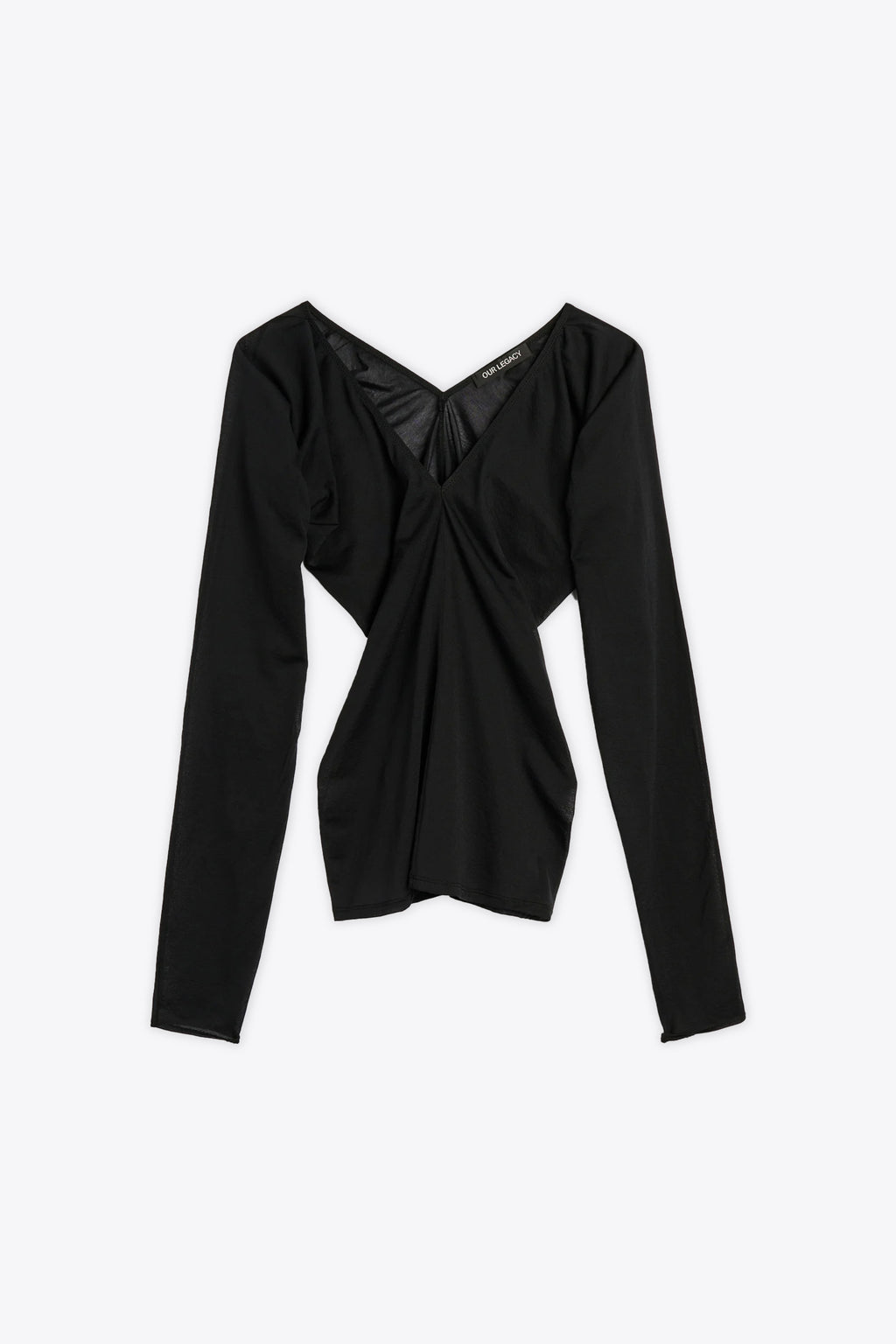 alt-image__Top-in-jersey-stretch-nero-con-scollo-a-V-fronte/retro-e-maniche-lunghe---Cheer-V-Neck