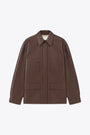 Mocha brown faux leather overshirt - Chasin 