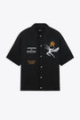 Camicia in lyocell nera con grafica Icarus e logo -  Icarus Short Sleeve Shirt 