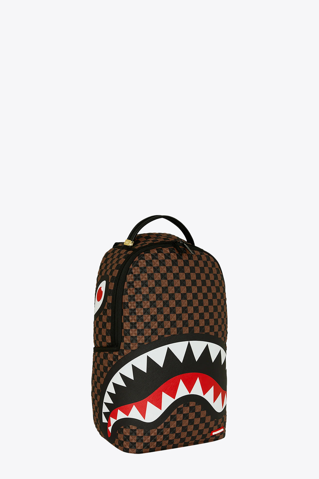 alt-image__Brown-and-black-3D-check-pvc-backpack-with-shark-mouth-signature---Shark-in-Paris-Pyramid-Backpack