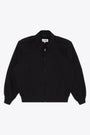 Bomber nero in lana con colletto e zip 