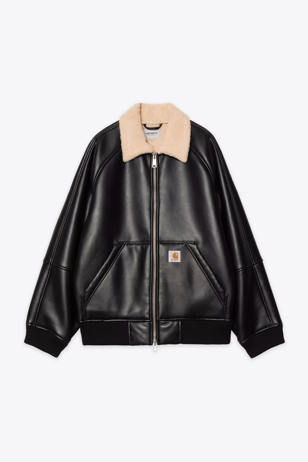 alt-image__Black-faux-shearling-bomber-jacket-with-fur-collar---Shepton-Jacket