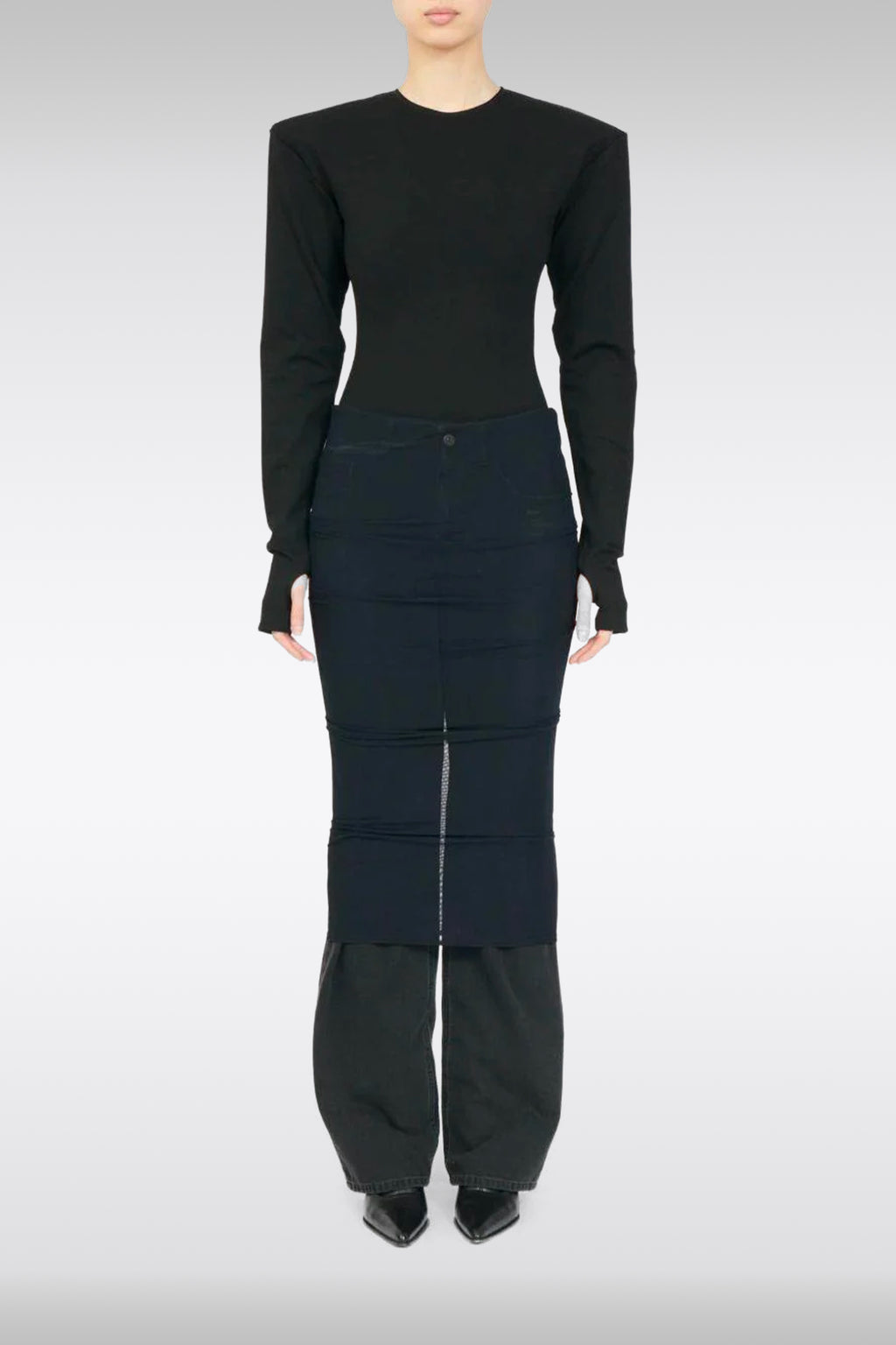 alt-image__Black-denim-loose-jeans-with-mesh-skirt-overlapping