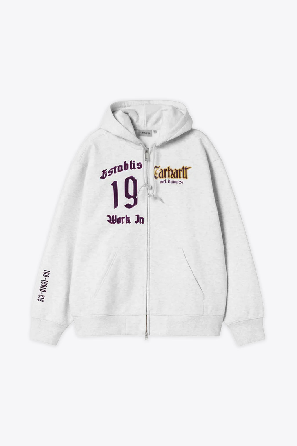 alt-image__Felpa-in-cotone-grigio-melange-chiaro-con-zip-e-cappuccio---Hooded-Dual-Sweat-Jacket