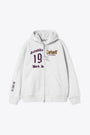 Felpa in cotone grigio melange chiaro con zip e cappuccio - Hooded Dual Sweat Jacket 
