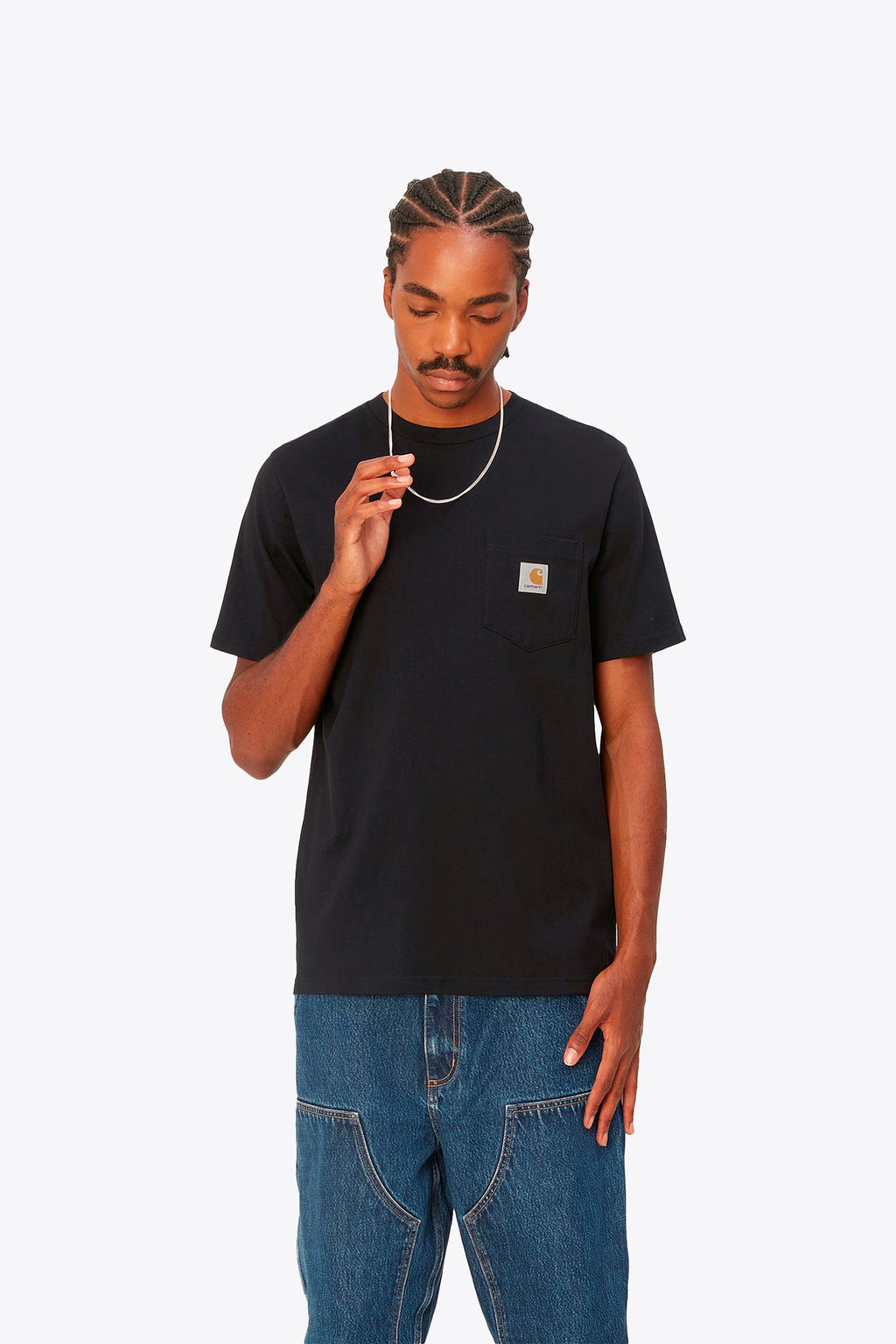 alt-image__Black-cotton-t-shirt-with-chest-pocket-and-logo---S/S-Pocket-T-Shirt