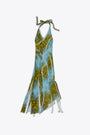 LACED DRESS-Blu/giallo 