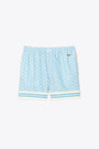 Short in cotone celeste con stampa monogram 