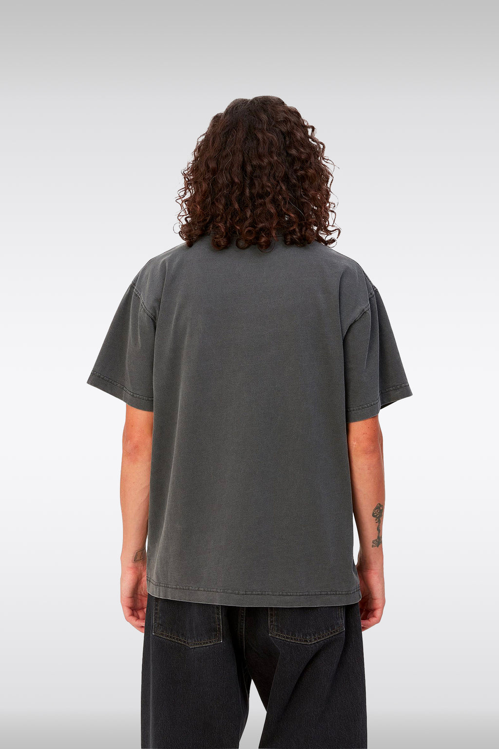 alt-image__Washed-charcoal-grey-cotton-t-shirt-with-chest-logo---S/S-Nelson-T-Shirt