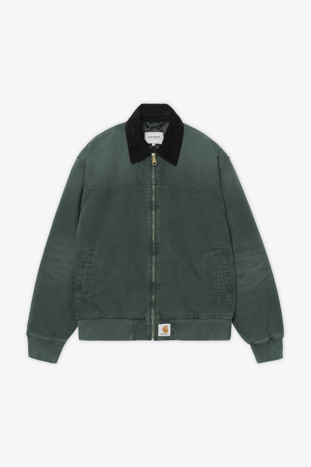 alt-image__Giubbotto-in-canvas-verde-dall'aspetto-usurato-con-colletto-in-velluto-a-coste---OG-Santa-Fe-Jacket