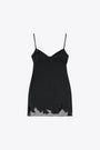 Black nylon mini dress with tulle bottom hem - D Inlay R1 
