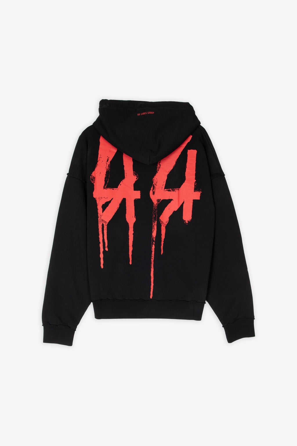 alt-image__Felpa-nera-con-cappuccio-e-logo-in-rosso---Drip-Hoodie