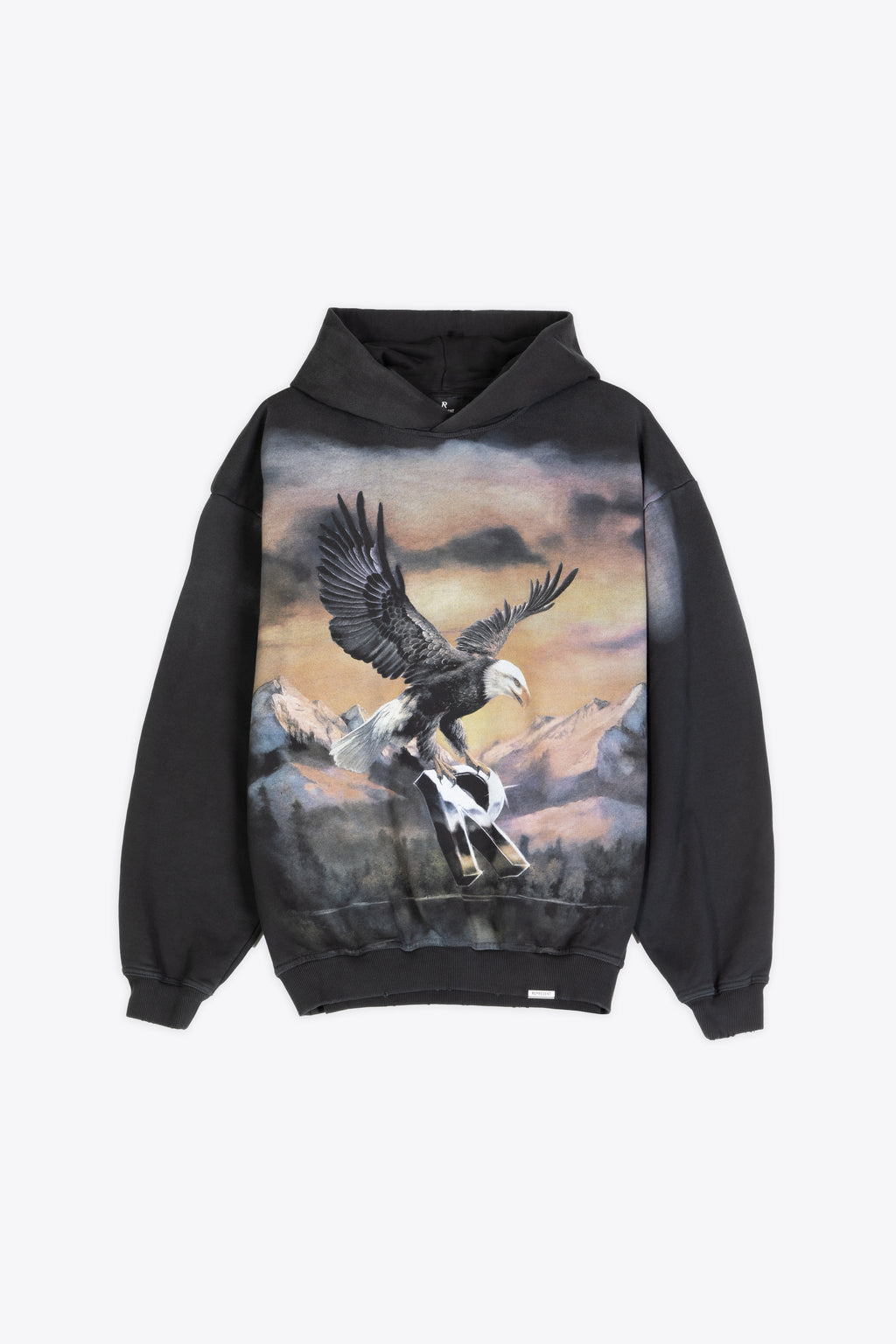 alt-image__Felpa-in-cotone-nero-lavato-con-grafica-frontale---Chrome-Flight-Hoodie