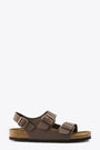Dark brown leather sandal with two upper straps - ARIZONA 