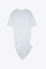 White cotton short dress with asymmetric drapery - Jersey Dress 