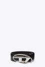 Cintura nera in pelle con logo Oval D - B 1Dr Belt 