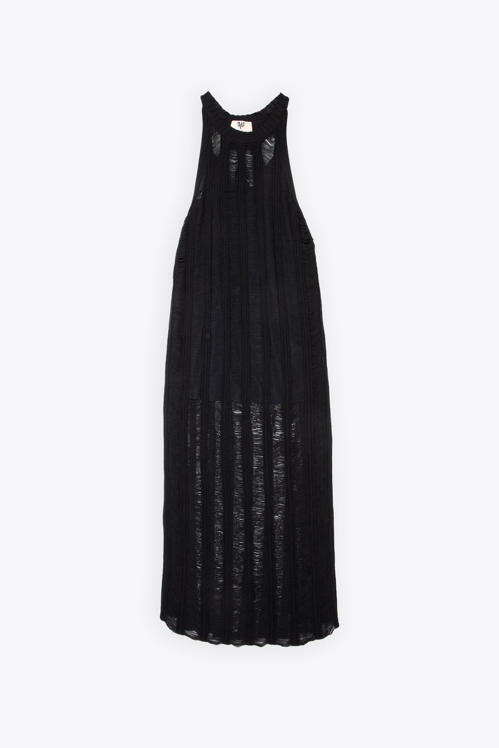alt-image__Abito-lungo-smanicato-nero-in-maglia-con-rotture---Dress-Alena