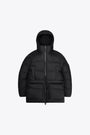 Piumino impermeabile nero con cappuccio - Alta Long Puffer Cargo Jacket 