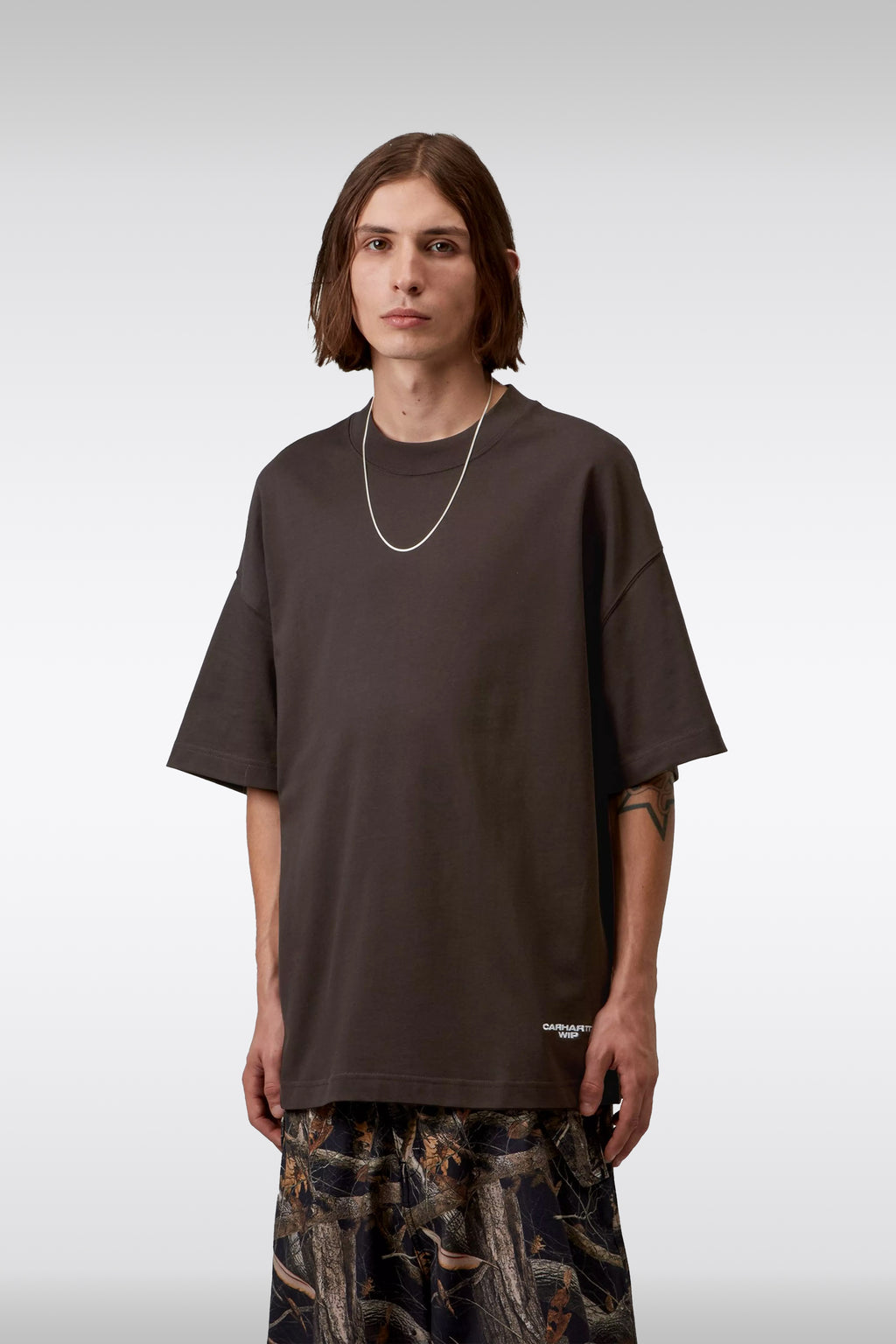 alt-image__Brown-cotton-boxy-fit-t-shirt-with-logo-embroidery---S/S-Chapter-Script-T-shirt