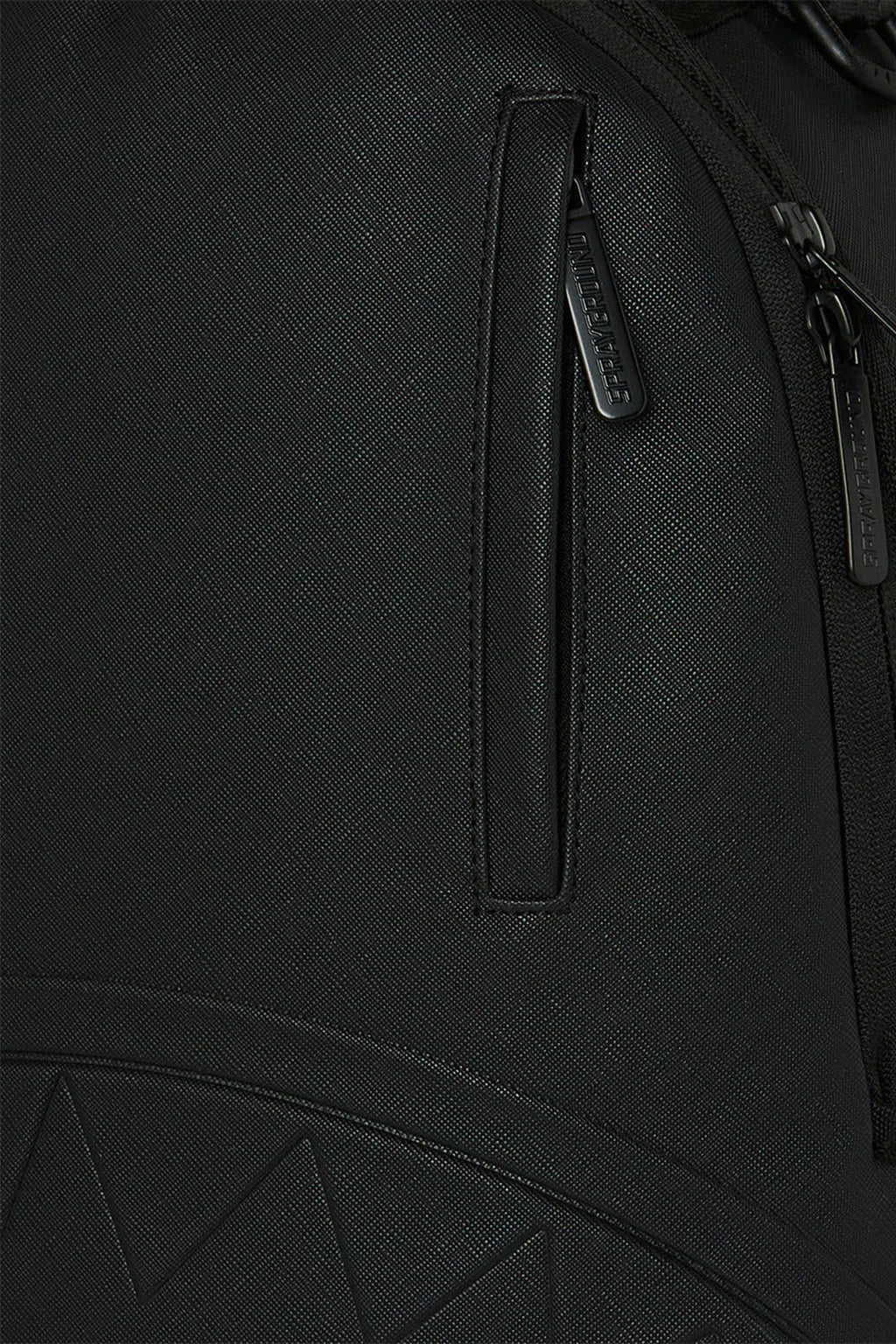 alt-image__Black-pvc-backpack-with-gold-tooth-detail---Blacked-Out-Embossed-Gold-Tooth-Backpack