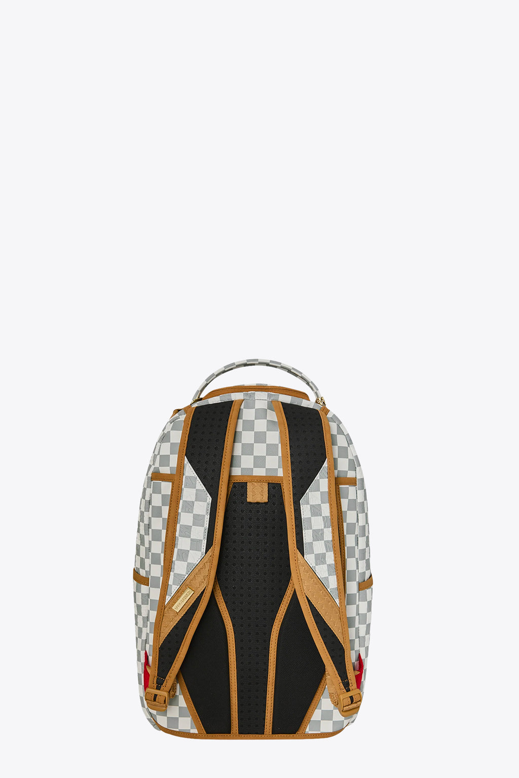alt-image__Zaino-in-pvc-a-scacchi-panna-e-grigio-con-lavorazione-a-rilievo---Graff-Embossed-Cream-Check-Backpack