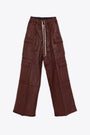 Pantalone cargo in denim cerato bordeaux con elastico in vita - Double Cargo Jumbo Belas 