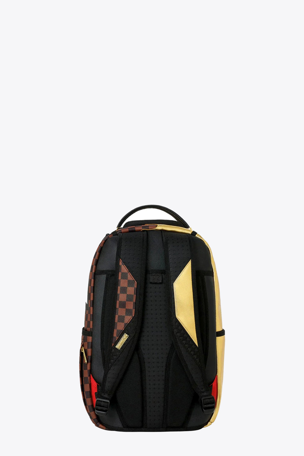 alt-image__Brown-check-pvc-backpack-with-gold-melted-shark-mouth-signature---Sharks-In-Paris-Gold-Drip-Backpack