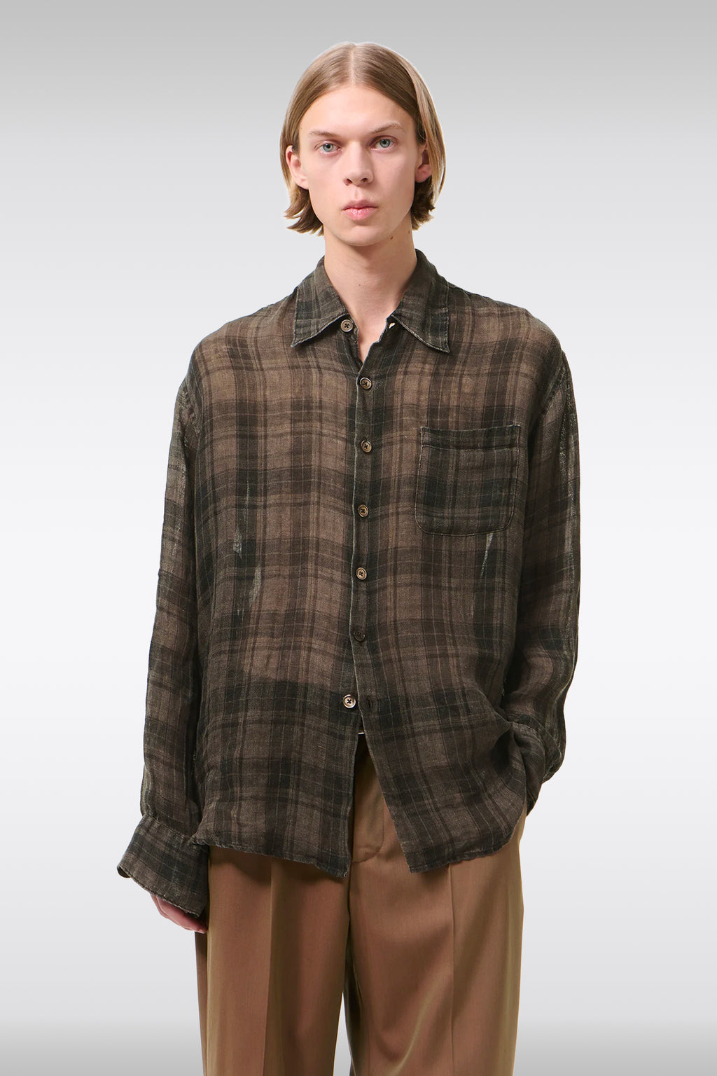 alt-image__Camicia-in-lino-a-quadri-marrone-e-nero-con-maniche-lunghe---Above-Shirt
