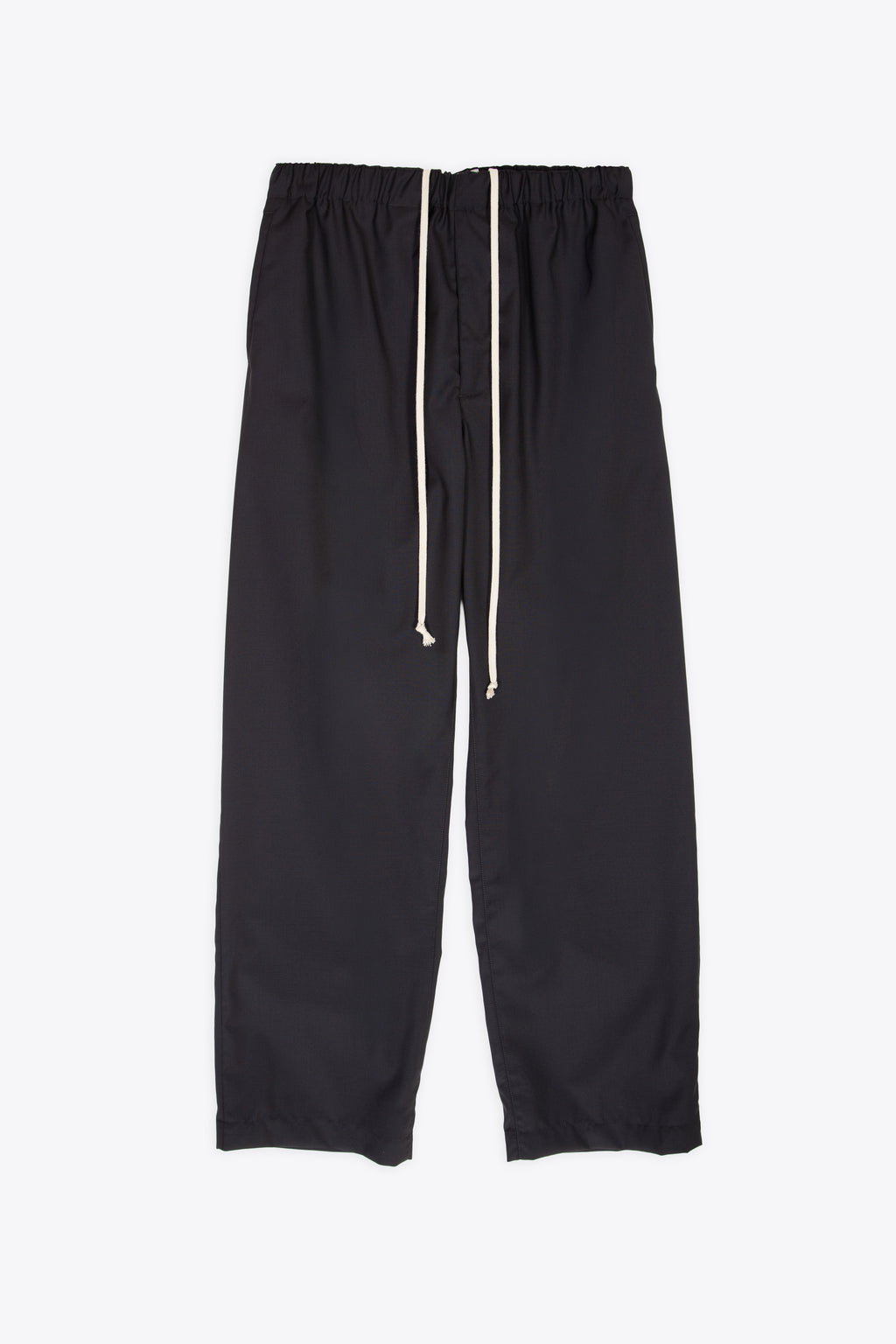 alt-image__Pantalone-nero-loose-fit-in-frescolana-con-elastico-in-vita-e-coulisse---Jogger-Pant