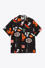 Black bowling shirt with multicolour print - S/S Isis Maria Dinner Shirt 