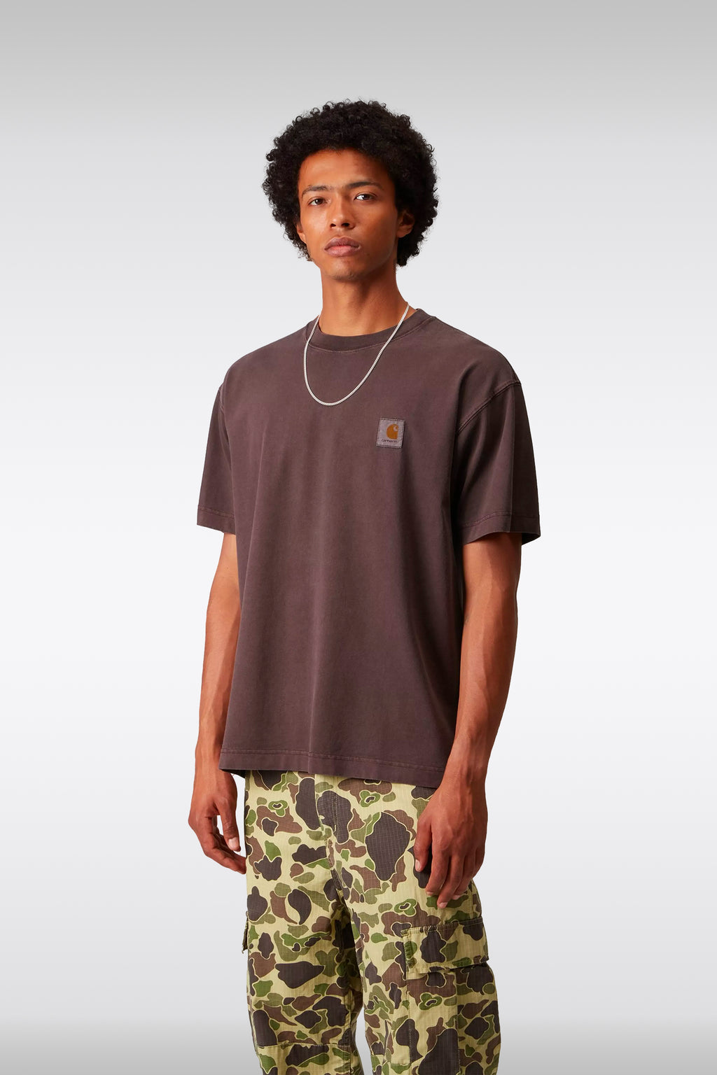 alt-image__T-shirt-in-cotone-bordeaux-con-logo-al-petto---S/S-Vista-T-Shirt