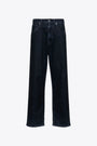 Jeans 5 tasche loose fit in denim coated blu inchiostro 