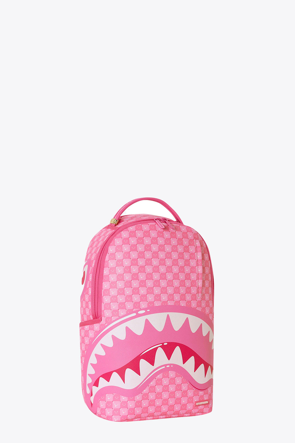 alt-image__Pink-check-pvc-backpack-with-smiles-and-shark-mouth-signature---Pink-New-Check-Faces-Backpack