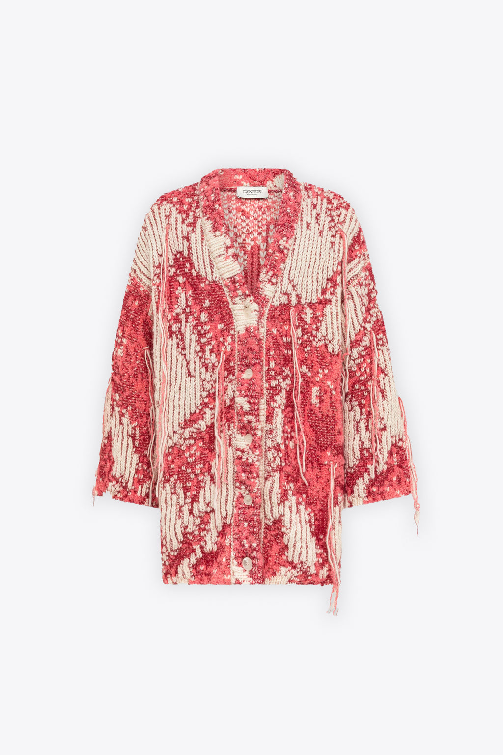 alt-image__Cardigan-oversized-rosa-e-panna-con-lavorazione-jacquard---Kitted-Cardigan-Over-Fit