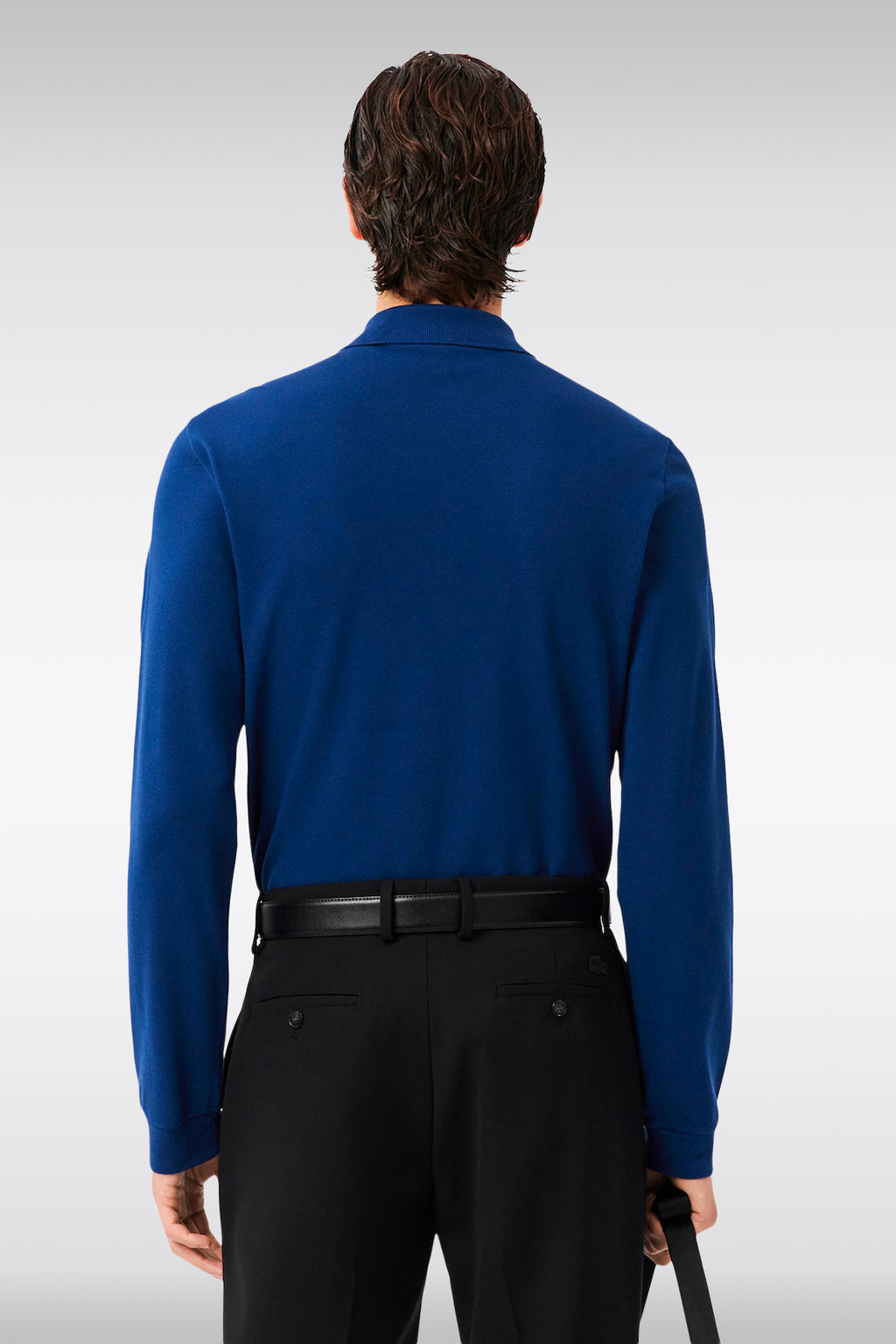 alt-image__Royal-blue-piquè-cotton-polo-shirt-with-long-sleeves