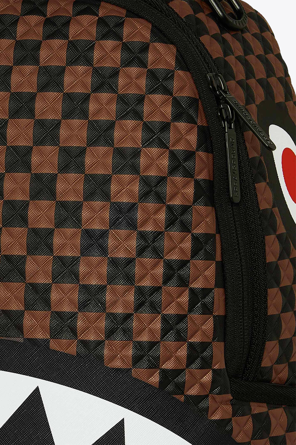 alt-image__Brown-and-black-3D-check-pvc-backpack-with-shark-mouth-signature---Shark-in-Paris-Pyramid-Backpack