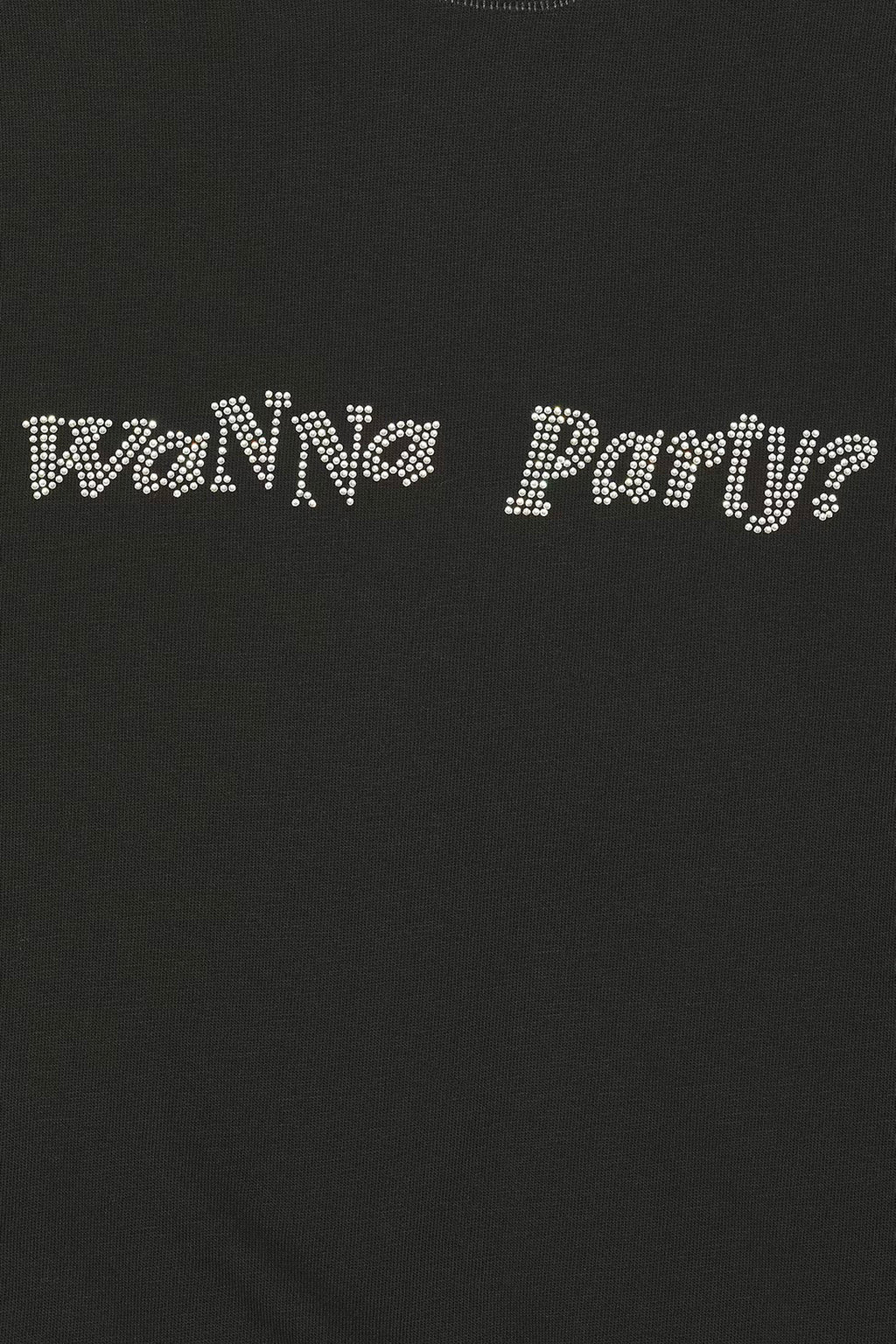 alt-image__T-shirt-nera-in-cotone-con-dettaglio-in-strass---Unisex-Wanna-Party-T-shirt-Knit