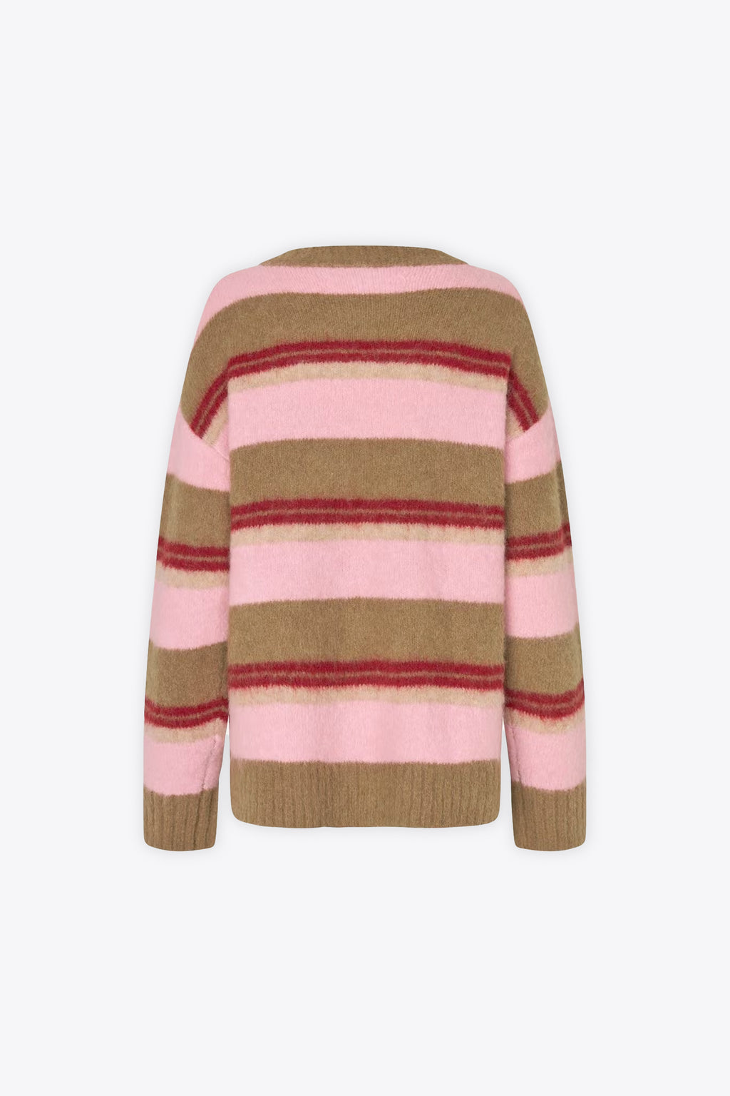 alt-image__Pullover-oversize-in-misto-alpaca-a-righe-beige-e-rosa---Sajeanne-Seater