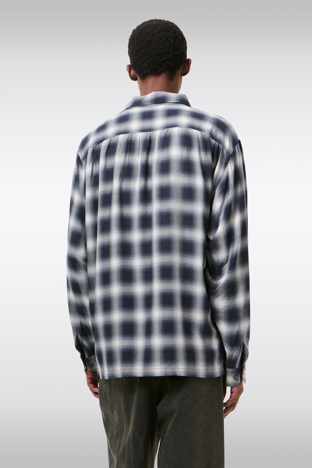 alt-image__Navy-blue-and-white-check-viscose-shirt-with-long-sleeves---Every-Shirt