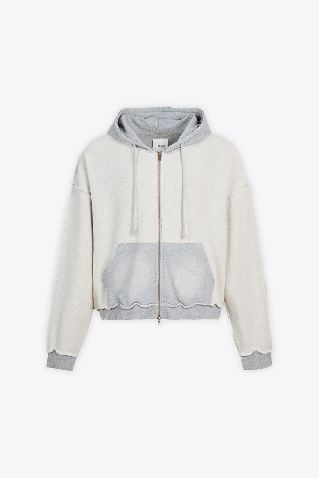 alt-image__Felpa-grigia-al-rovescio-con-cappuccio-e-zip---Deconstructed-Terry-Zip-Up-Hoodie