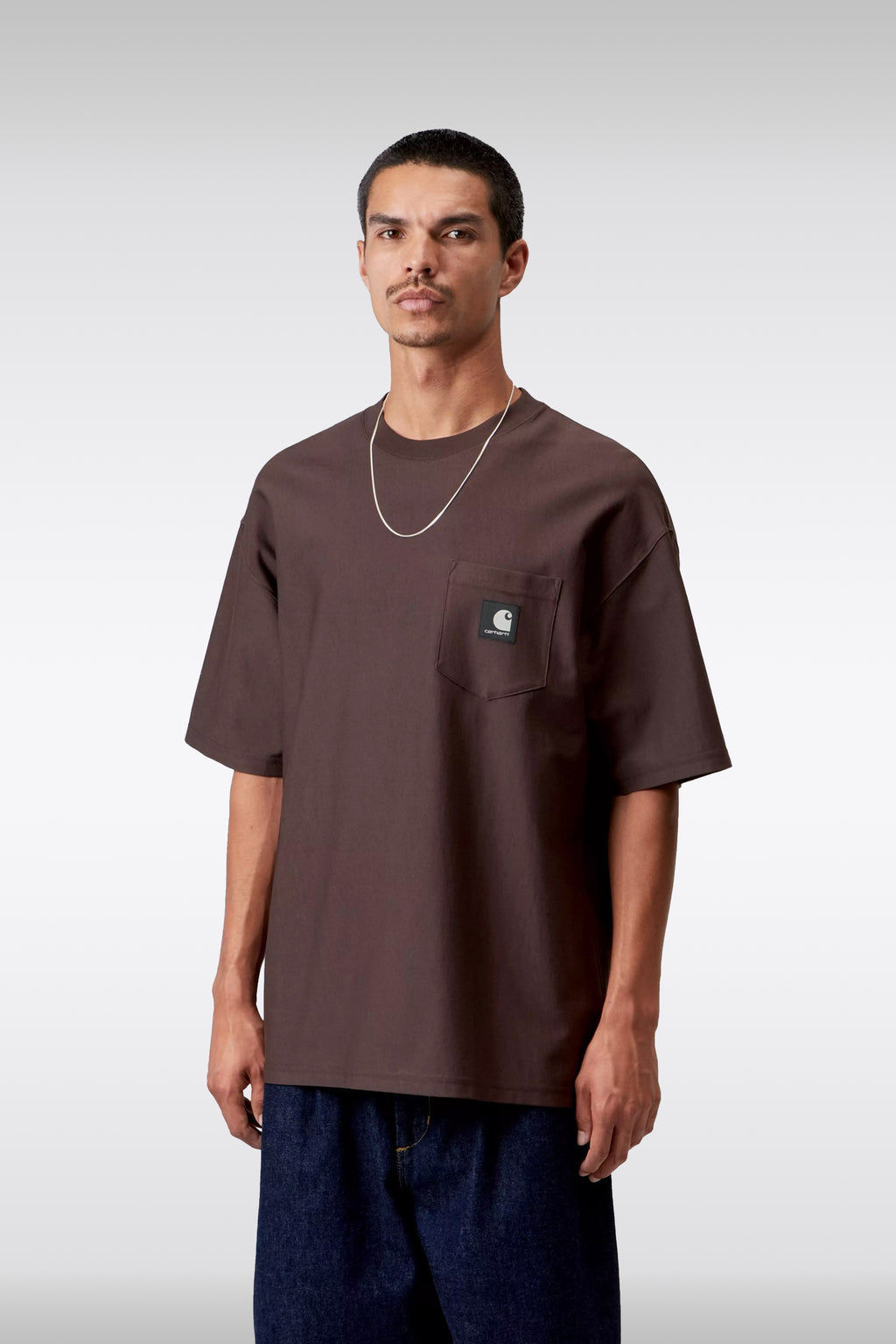 alt-image__Brown-cotton-t-shirt-with-chest-pocket-and-logo---S/S-OG-Loose-Pocket-T-Shirt