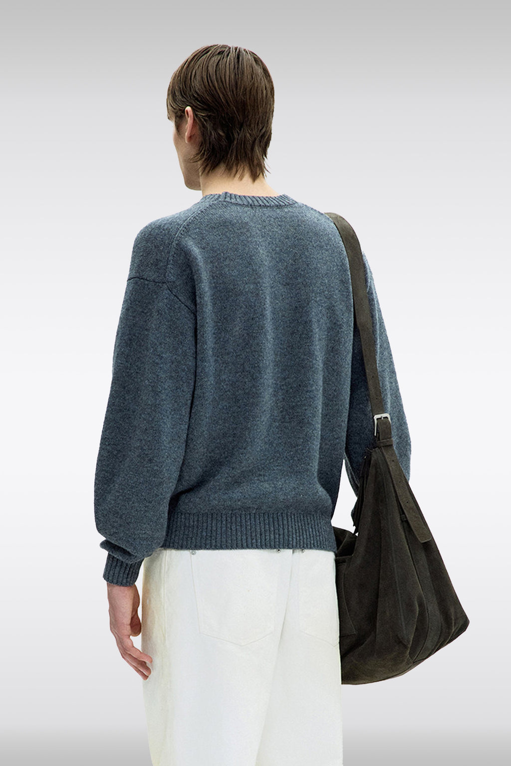 alt-image__Melange-grey-wool-sweater---Wool-Cropped-Crewneck-Sweater