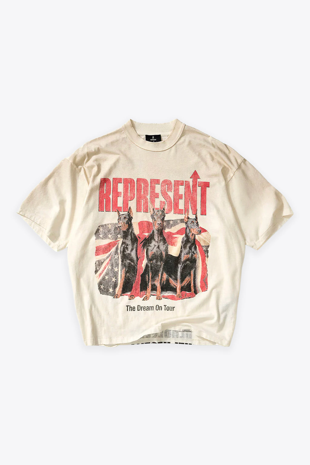alt-image__Off-white-cotton-t-shirt-with-front-and-back-graphic-print---Dream-On-Tour-T-shirt-