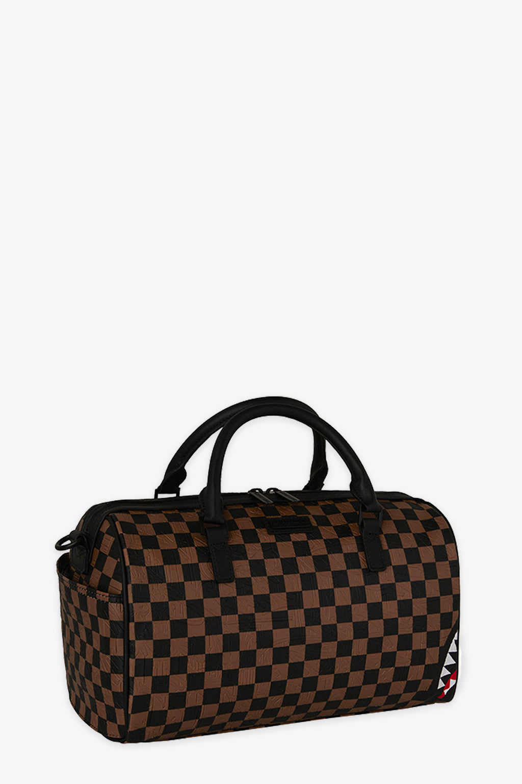 alt-image__Bauletto-in-pvc-a-scacchi-marrone-e-nero-con-bocca-shark---Check-2-Emboss-Mini-Duffle